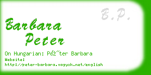 barbara peter business card